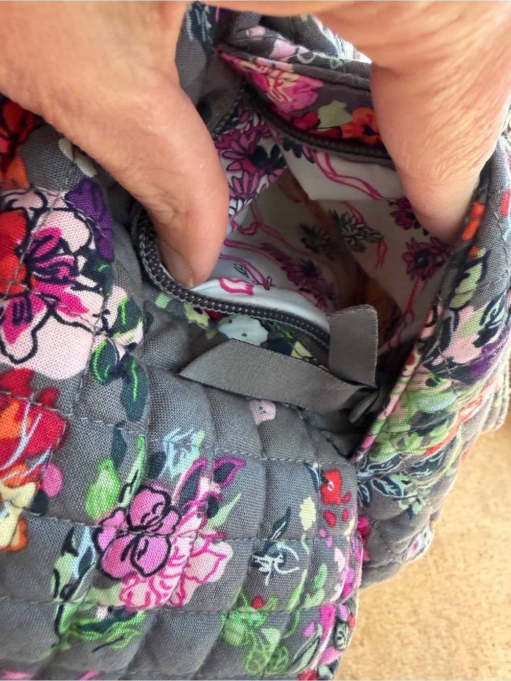 Vera Bradley Quilted Hope Blooms Satchel - Picture 8 of 11